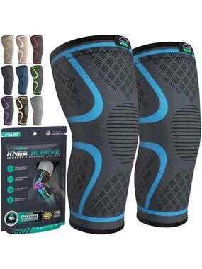 New Compression Knee Brace for Women & Men, 2-Pack Knee Brace for Running